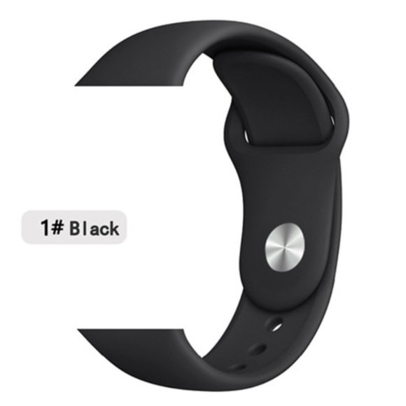 Other - NEW 64 COLORS: Silicone Apple Watch Band - BLACK